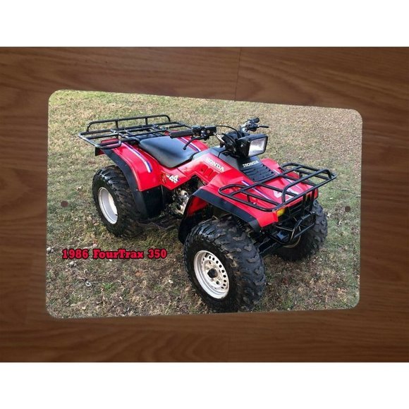1986 Honda Fourtrax 350 Bike 4 Wheeler Quad ATV 8x12 Metal Wall Sign - Picture 1 of 1